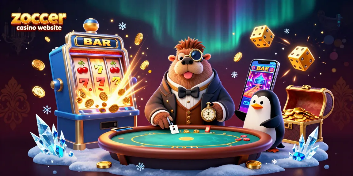 Experience the thrill of the zoccer casino website with a colorful underwater poker scene featuring a playful walrus and dynamic casino elements.